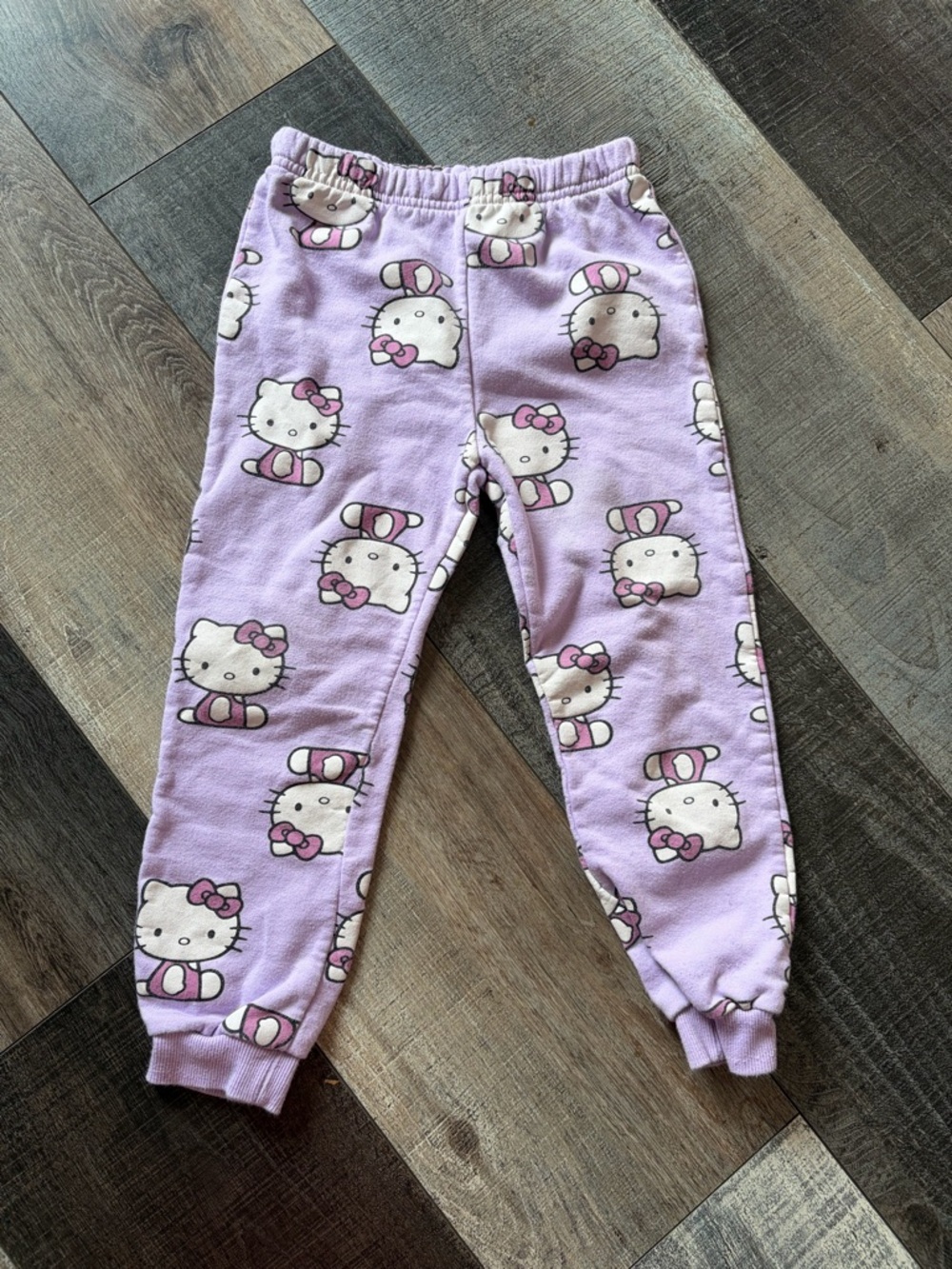 Hello Kitty Pink Fleece Sweatpants Joggers Girls Size 5/6 Sanrio